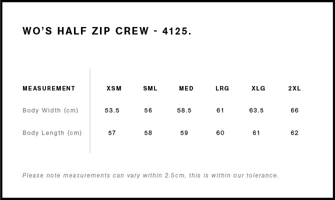 Onya Womens Miller and Matilda Half Zip Crew