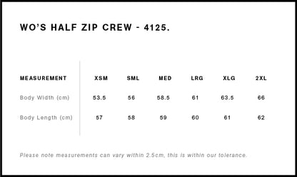 Onya Womens Miller and Matilda Half Zip Crew