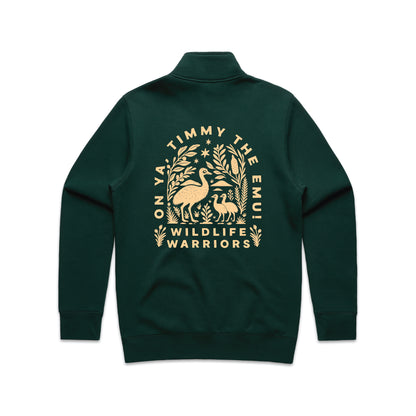 Onya Mens Timmy the Emu Half Zip Crew