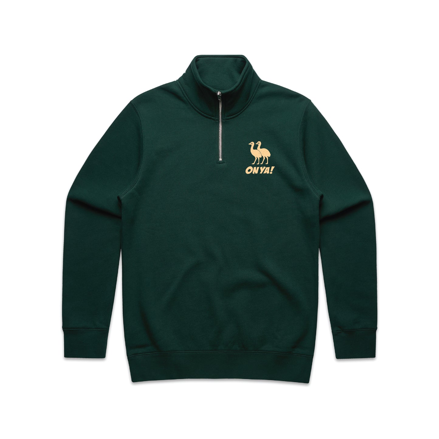 Onya Mens Timmy the Emu Half Zip Crew
